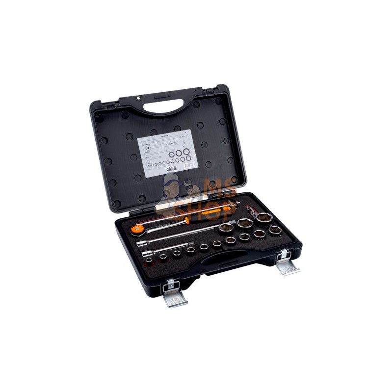 7818MHR;BAHCO;Jeu de douilles 1/2", 18 pièces;pièce détachée 7818MHR;BAHCO;Jeu de douilles 1/2", 18 pièces;pièce détachée