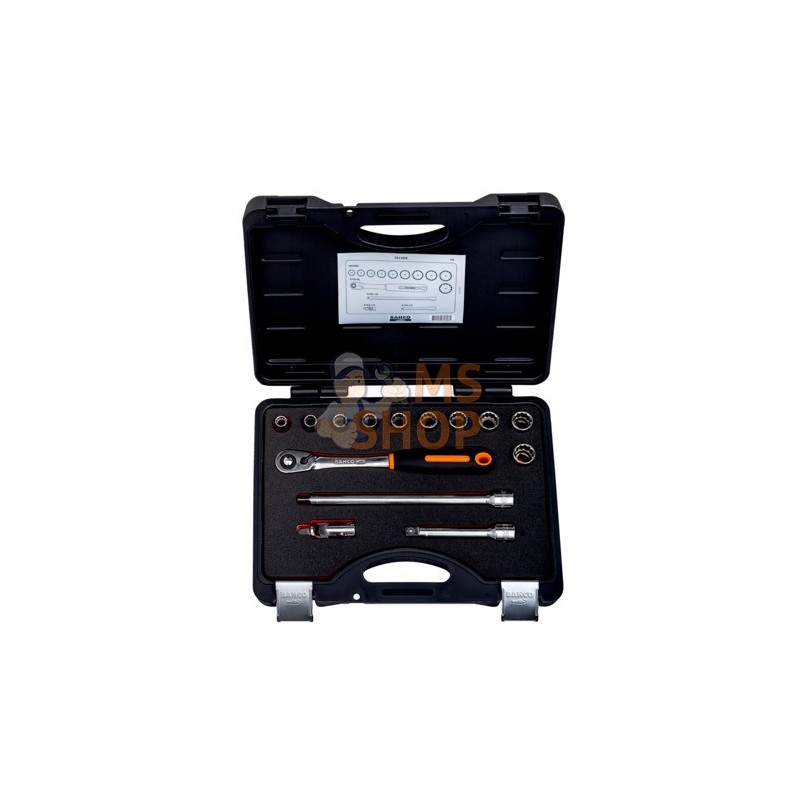 7814DS;BAHCO;Coffret de douilles 1/2", 14 pièces;pièce détachée