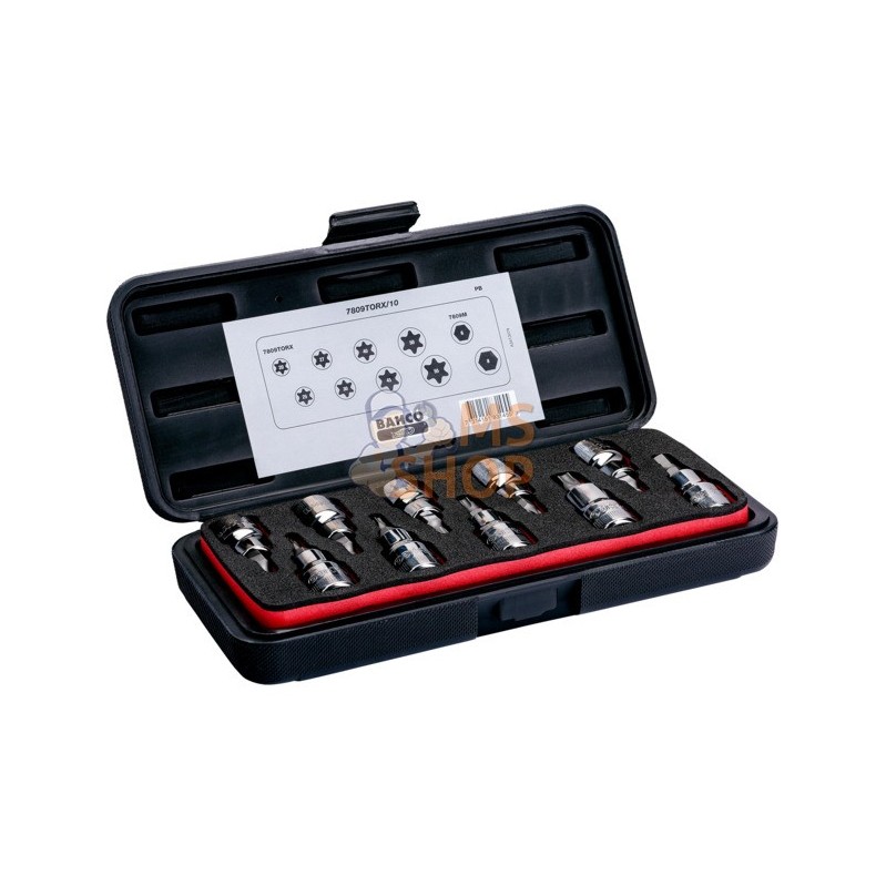 7809TORX/10;BAHCO;Jeu de douilles tournevis pour vis TORX® et PHILLIPS®, 10 pièces;pièce détachée 7809TORX/10;BAHCO;Jeu de douilles tournevis pour vis TORX® et PHILLIPS®, 10 pièces;pièce détachée