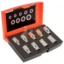7800TORX/9;BAHCO;Jeu de douilles tournevis 1/2" pour vis TORX® - 9 pcs;pièce détachée