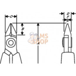 7190;SANS MARQUE;Pince coupante diagonale, Tête pointue et effilée;pièce détachée