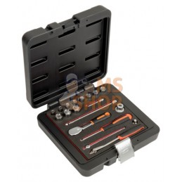 6821NZ;BAHCO;Jeu de douilles 1/4", 19 pièces;pièce détachée