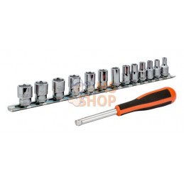 6729SM;BAHCO;Jeu de douilles 1/4", 13 pièces;pièce détachée
