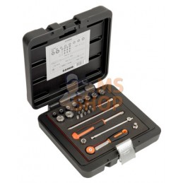 6729MHR;BAHCO;Jeu de douilles 1/4", 15 pièces;pièce détachée