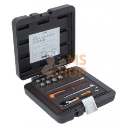 6719SM;BAHCO;Jeu de douilles 1/4", 17 pièces;pièce détachée
