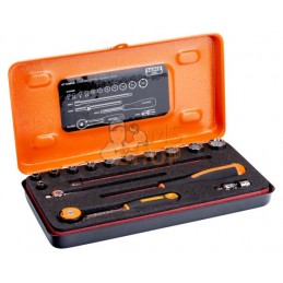 6715MGS;BAHCO;Jeu de douilles 1/4" 6 pans - 16 pièces;pièce détachée