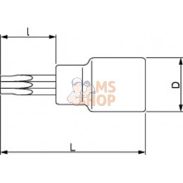 6709TORX-T8;BAHCO;Douilles tournevis 1/4" pour vis TORX®;pièce détachée