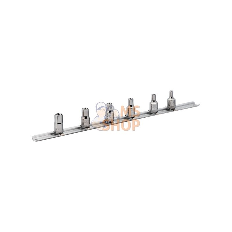 6706TE;BAHCO;Jeu de douilles 1/4", sur réglette - 6 pièces;pièce détachée