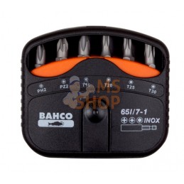 65I/7-1;BAHCO;Jeu d’embouts à torsion en acier inoxydable - 7 pcs;pièce détachée