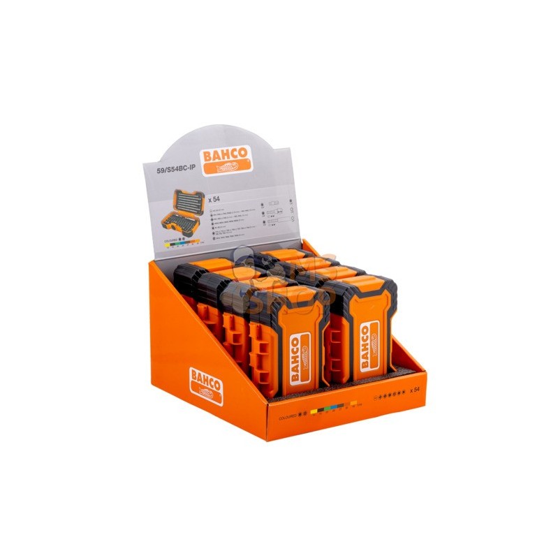 59/S54BC-IP;BAHCO;Jeu d’embouts standard, porte-embouts et adaptateur douille 1/4" - 54 pcs;pièce détachée 59/S54BC-IP;BAHCO;Jeu d’embouts standard, porte-embouts et adaptateur douille 1/4" - 54 pcs;pièce détachée