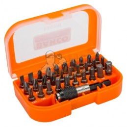 59/S31B;BAHCO;Jeu de 31 embouts pour vis à fente, Phillips®, Pozidriv®, TORX®, 6 pans, porte-embouts et adaptateur 1/4";pièce dé