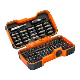 59/S100BC;BAHCO;Jeu de 100 embouts pour vis à fente, Phillips®, Pozidriv®, 6 pans, Robertson, TORX® color et TORX® Tamper;pièce 