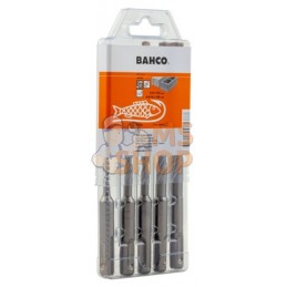 4652-SET-5;BAHCO;Jeu de forets SDS+2C pour béton armé - 5 pcs;pièce détachée