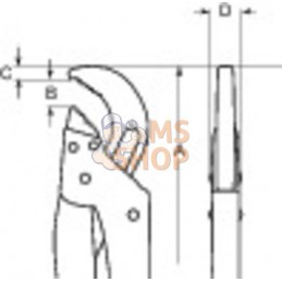 443 B;BAHCO;Clé serre-tubes à tête inclinée;pièce détachée