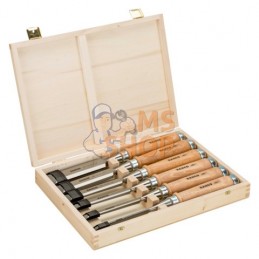 425-083;BAHCO;Jeu de 6 ciseaux à bois poignée bois dans coffret en bois;pièce détachée