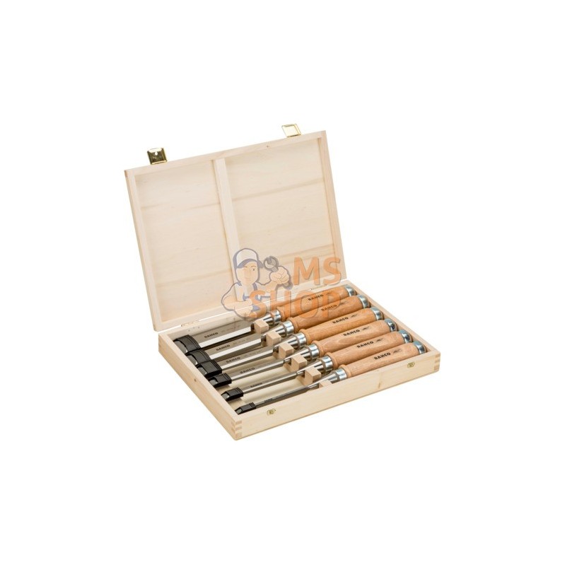 425-083;BAHCO;Jeu de 6 ciseaux à bois poignée bois dans coffret en bois;pièce détachée 425-083;BAHCO;Jeu de 6 ciseaux à bois poignée bois dans coffret en bois;pièce détachée