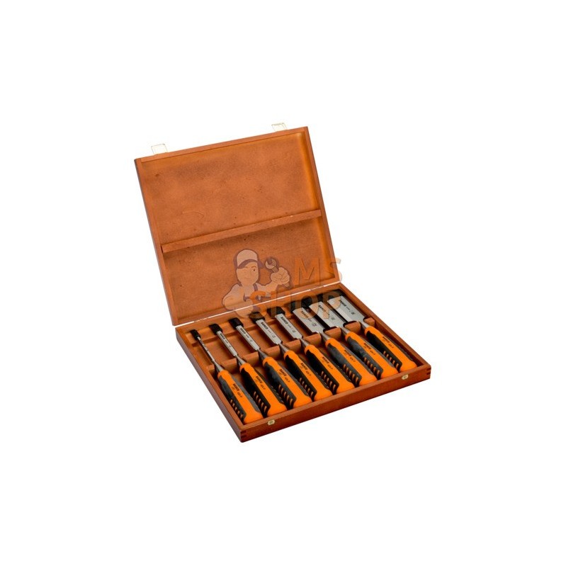 424P-S8-EUR;BAHCO;Jeu de 8 ciseaux à bois professionnels poignée bi-matière dans coffret en bois;pièce détachée 424P-S8-EUR;BAHCO;Jeu de 8 ciseaux à bois professionnels poignée bi-matière dans coffret en bois;pièce détachée