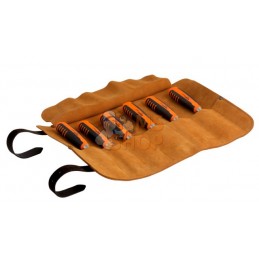424P-S6-LR;BAHCO;Jeu de 6 ciseaux à bois professionnels poignée bi-matière dans une pochette pliable en cuir.;pièce détachée