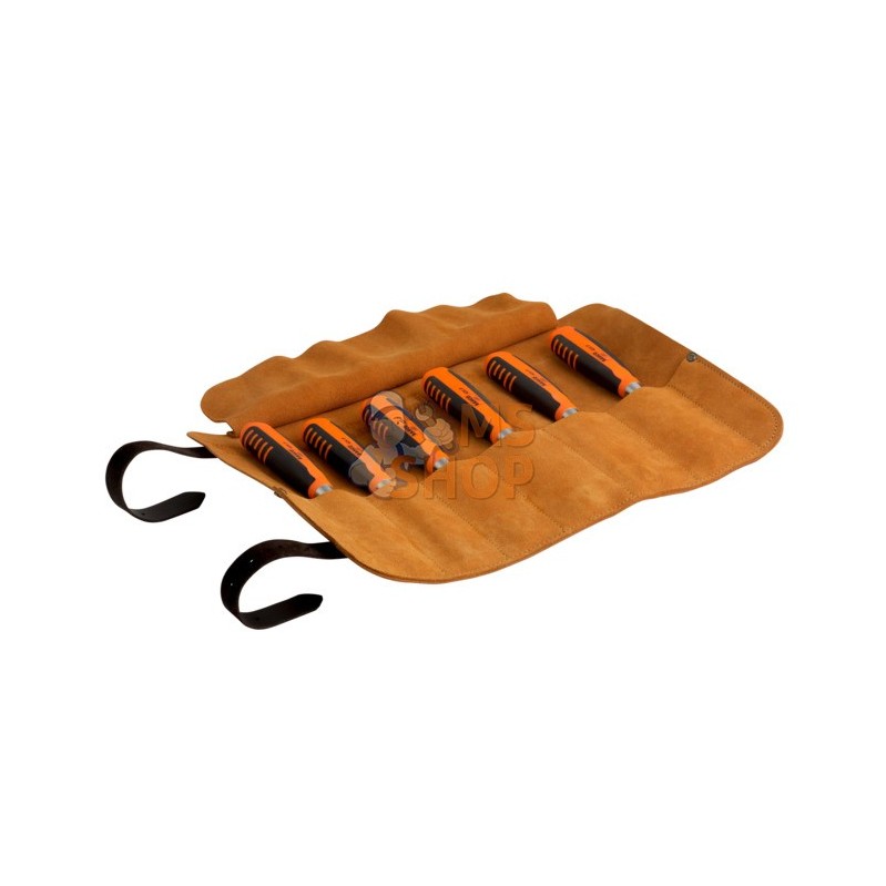 424P-S6-LR;BAHCO;Jeu de 6 ciseaux à bois professionnels poignée bi-matière dans une pochette pliable en cuir.;pièce détachée 424P-S6-LR;BAHCO;Jeu de 6 ciseaux à bois professionnels poignée bi-matière dans une pochette pliable en cuir.;pièce détachée