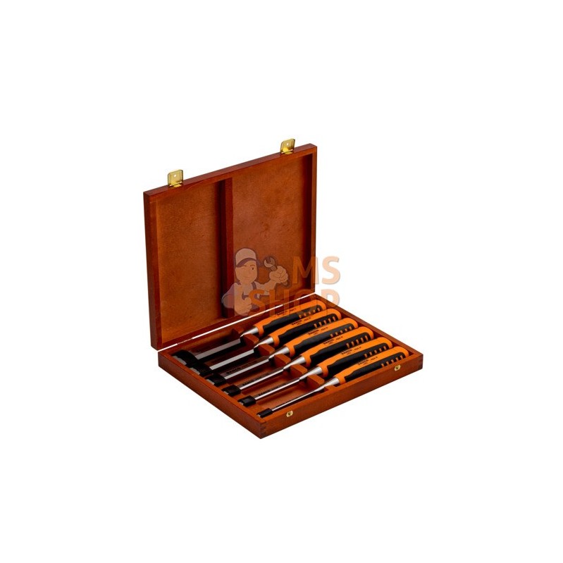 424P-S6-EUR;BAHCO;Jeu de 6 ciseaux à bois professionnels poignée bi-matière dans coffret en bois;pièce détachée 424P-S6-EUR;BAHCO;Jeu de 6 ciseaux à bois professionnels poignée bi-matière dans coffret en bois;pièce détachée