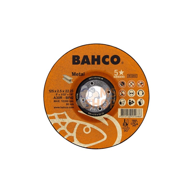 3911-125-T42-M;BAHCO;Disques à tronçonner haute performance pour le métal;pièce détachée 3911-125-T42-M;BAHCO;Disques à tronçonner haute performance pour le métal;pièce détachée