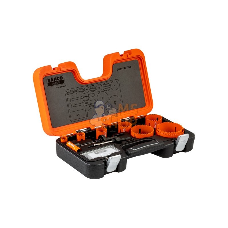 3834-SET-93;BAHCO;Coffret de scies trépans Sandflex® bimétal 16 mm-83 mm - 12 Pcs;pièce détachée