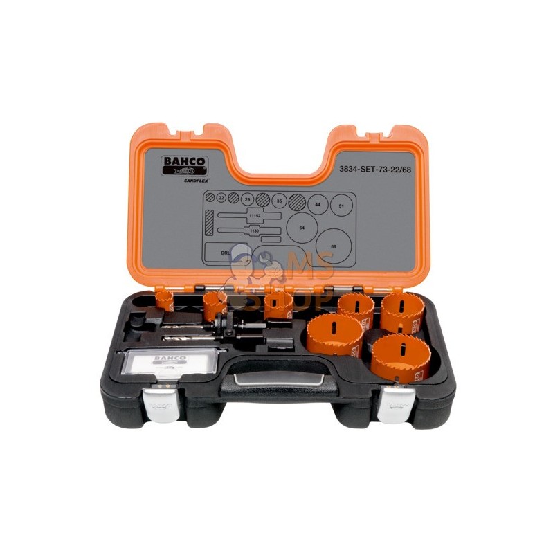 3834-SET-73;BAHCO;Coffrets de scies trépans Sandflex bimétal;pièce détachée