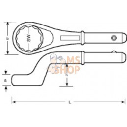 310M-70;BAHCO;Clé polygonale contre-coudée, gros efforts;pièce détachée