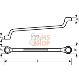 2Z-15/16-1;BAHCO;Clé polygonale double, contre coudée, profonde;pièce détachée
