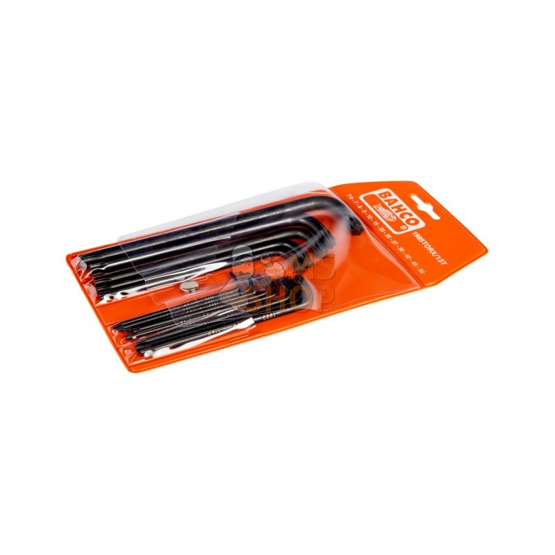 1995TORX/13T;BAHCO;Jeu de 13 clés mâles coudées TORX®;pièce détachée 1995TORX/13T;BAHCO;Jeu de 13 clés mâles coudées TORX®;pièce détachée