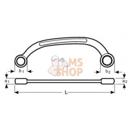 1943Z-11/16-13/16;BAHCO;Clé polygonale double demi lune;pièce détachée