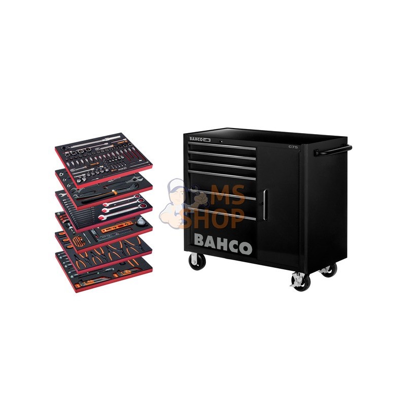 1475KXL6CBK-FF5;BAHCO;Servante d'atelier noire extra large 6 tiroirs avec outils + armoire latérale;pièce détachée 1475KXL6CBK-FF5;BAHCO;Servante d'atelier noire extra large 6 tiroirs avec outils + armoire latérale;pièce détachée