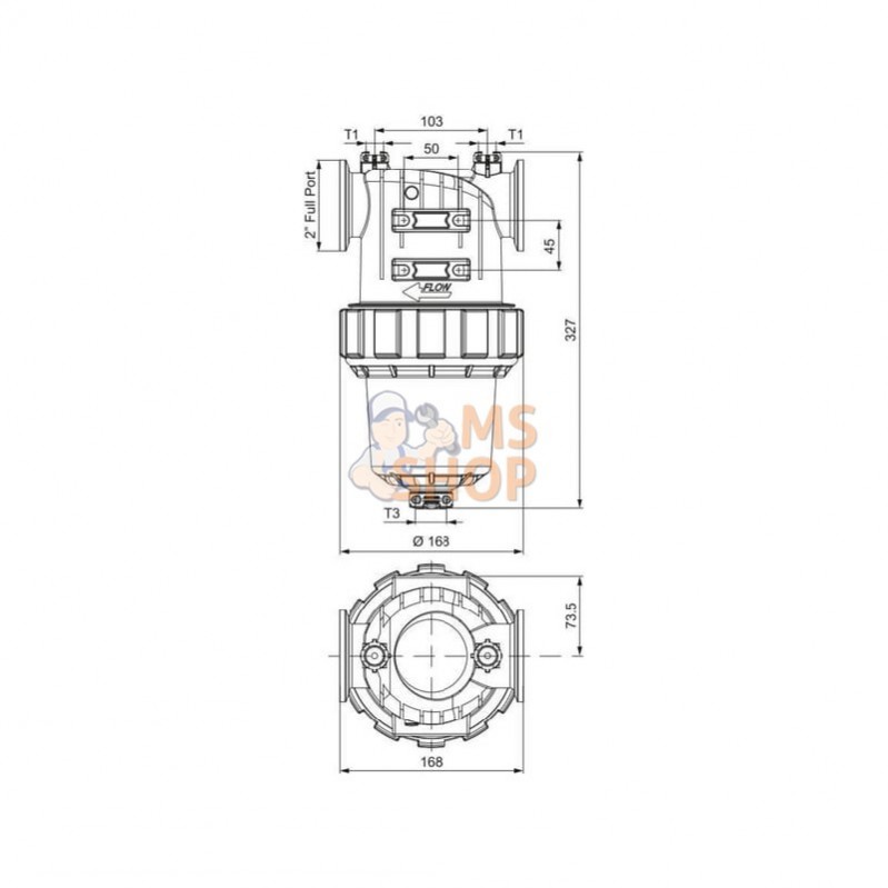 33031735V; ARAG; Filtre à pression 2 "FP 500 L/min. 80 Mesh Viton, sortie T3F; pièce detachée 33031735V; ARAG; Filtre à pression 2 "FP 500 L/min. 80 Mesh Viton, sortie T3F; pièce detachée