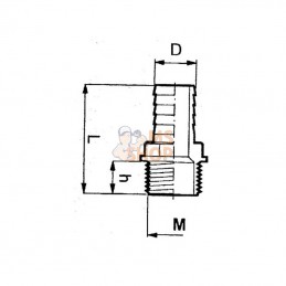 HB150100; BANJO; 1-1/2"Male Thd X 1" Hose Shank; pièce detachée