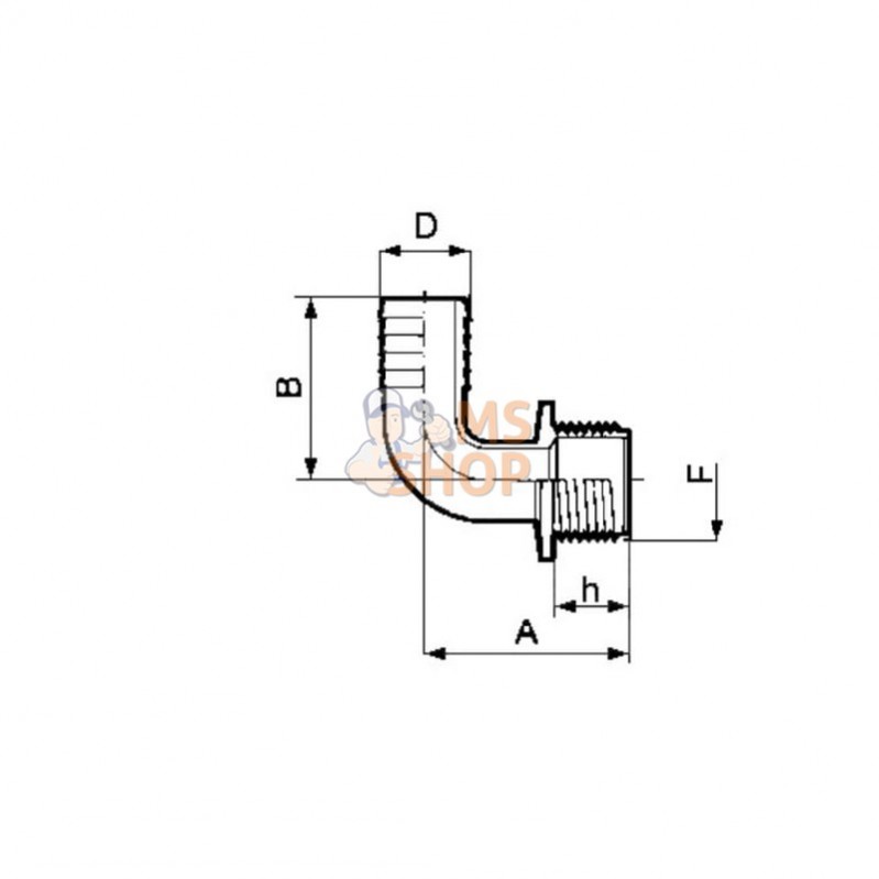 HB15090; BANJO; 1-1/2"MPT X 1-1/2"Hse Shnk-90D; pièce detachée