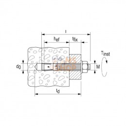 507566; FISCHER; Ancrage à boulon FBN II 12/50R acier inoxydable 20x; pièce detachée