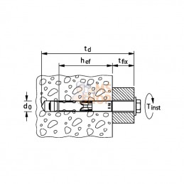 44898; FISCHER; Ancrage FH II 24/25S tête hexagonale 10x; pièce detachée