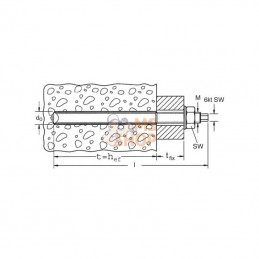 50256; FISCHER; Tige filetée RG M8x110 acier galvanisé 5,8 10x; pièce detachée