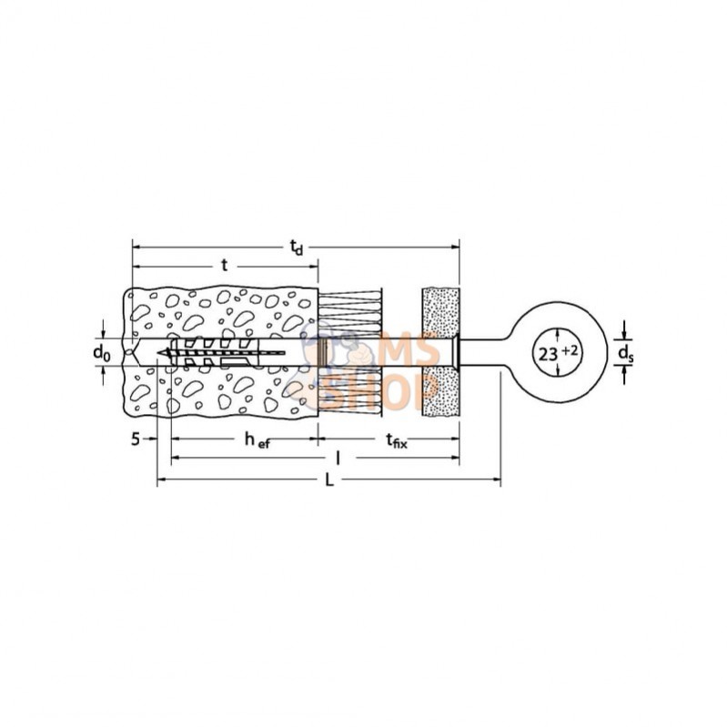 80926; FISCHER; Boulon à œil d'échafaudage GS12x120 25x; pièce detachée 80926; FISCHER; Boulon à œil d'échafaudage GS12x120 25x; pièce detachée