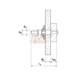 26237; FISCHER; Vis de fixation murale HM M6x52 50x; pièce detachée