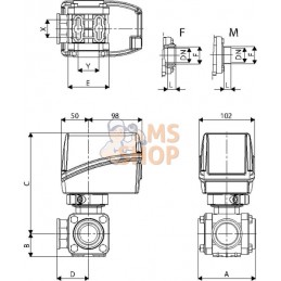 Vanne à bille élec. 3v. 2" F | ARAG Vanne à bille élec. 3v. 2" F | ARAGPR#919206