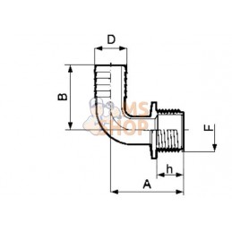 Coude 90°+embout 25mm+M 1 1/4" | ARAG Coude 90°+embout 25mm+M 1 1/4" | ARAGPR#609422