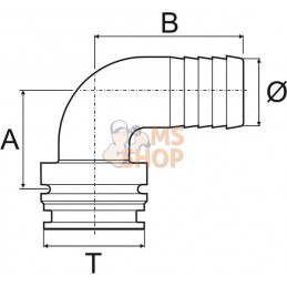 Raccord de tuyau 90° T7 40 mm | ARAG Raccord de tuyau 90° T7 40 mm | ARAGPR#609487