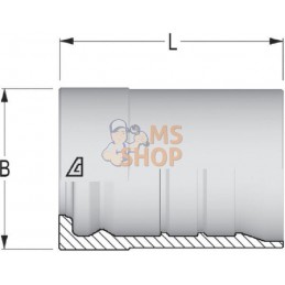 Jupe à sertir Ø35,5x57,5mm DN16 acier / zingué / blanc passivé Alfagomma | ALFAGOMMA Jupe à sertir Ø35,5x57,5mm DN16 acier / zin