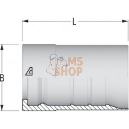 Jupe à sertir Ø38x60,1mm DN20 acier / galvanisé / blanc passivé Alfagomma | ALFAGOMMA Jupe à sertir Ø38x60,1mm DN20 acier / galv
