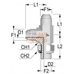 Raccord T renverse orientable JIC/BSP 7/8 - 1/2 | ALFAGOMMA Raccord T renverse orientable JIC/BSP 7/8 - 1/2 | ALFAGOMMAPR#912997