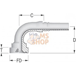 Raccord à sertir 4SH-DN20+ Bride  Ø 41,3 mm-90° | ALFAGOMMA Raccord à sertir 4SH-DN20+ Bride  Ø 41,3 mm-90° | ALFAGOMMAPR#749672