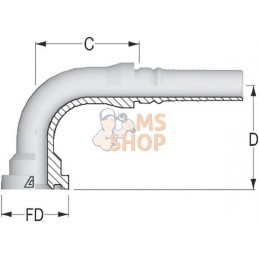 Raccord à sertir 4SH-DN25+Bride Ø 41,3 mm-90° | ALFAGOMMA Raccord à sertir 4SH-DN25+Bride Ø 41,3 mm-90° | ALFAGOMMAPR#749635