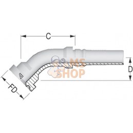 Raccord à sertir 4SH-DN25+Bride Ø 47,6 mm-45° | ALFAGOMMA Raccord à sertir 4SH-DN25+Bride Ø 47,6 mm-45° | ALFAGOMMAPR#749669