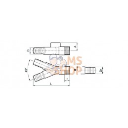 Y 45°+embout 2x25mm / 1x25mm | ARAG Y 45°+embout 2x25mm / 1x25mm | ARAGPR#608849